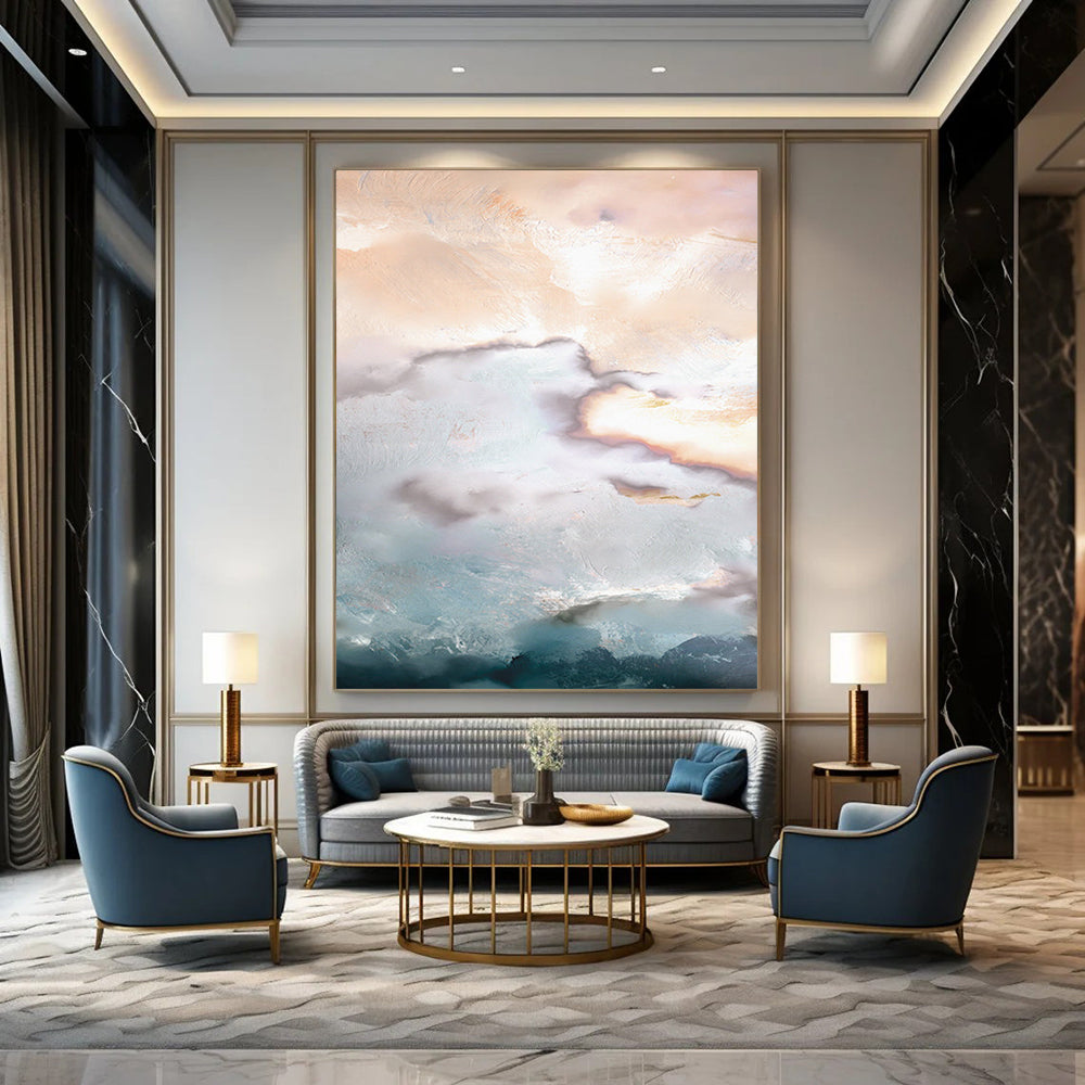 “Ethereal Cloud Layers” - Abstract Landscape Painting On Canvas DTP165