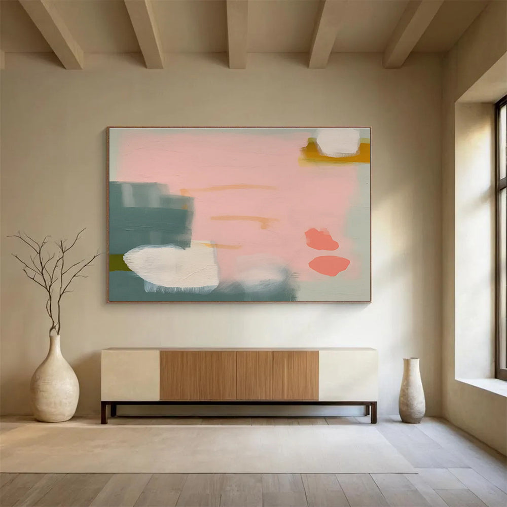 “Minimalist Color Shapes” Abstract Acrylic Painting On Canvas DKH488