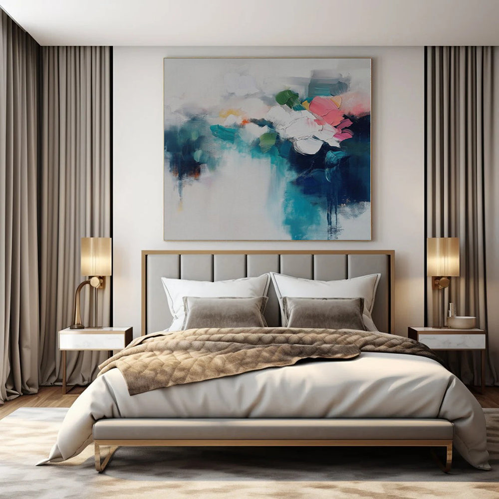“Soft Colorful Flower Abstraction” – Abstract Still Life Painting CT1182