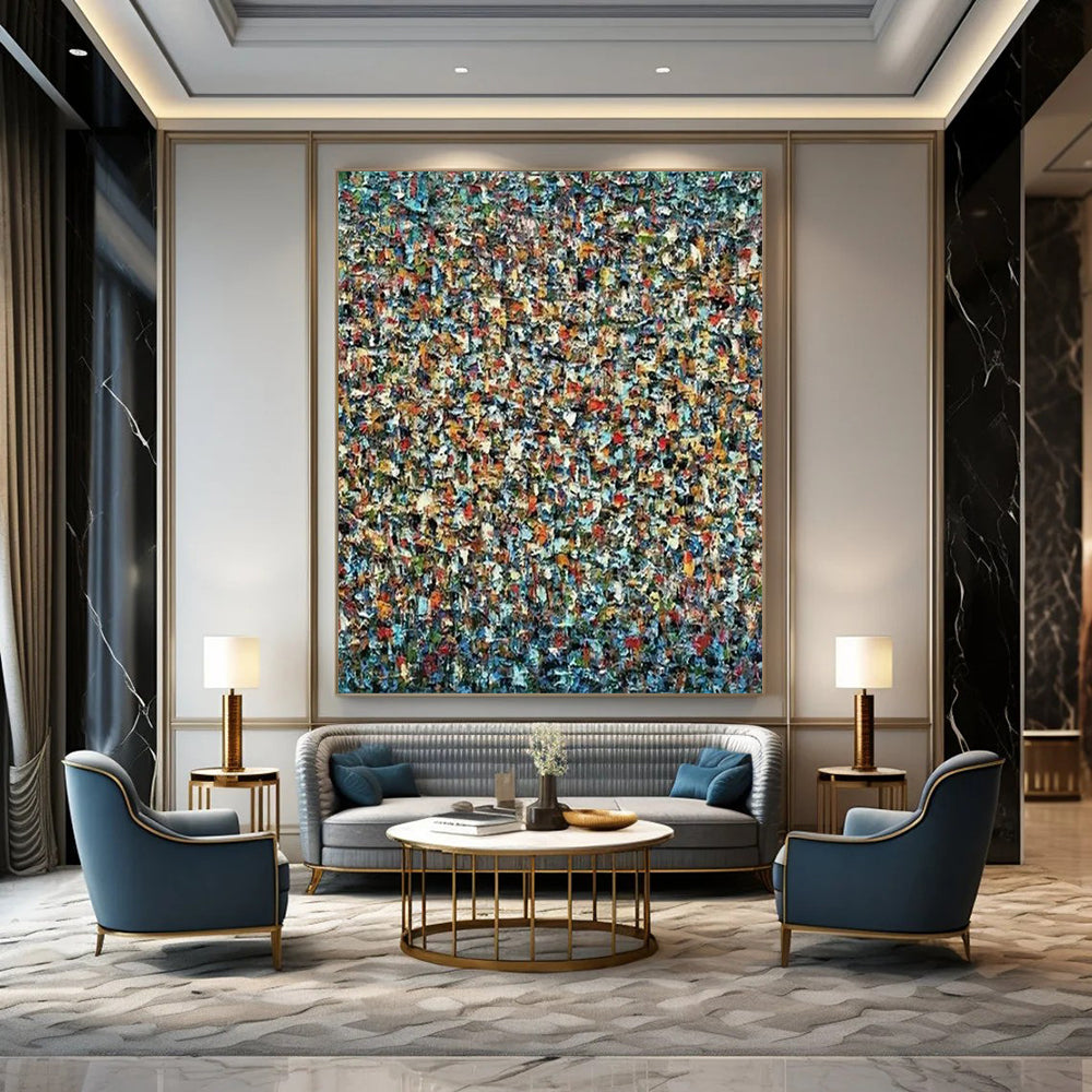 “Colorful Mosaic - Like Abstract” - Abstract Painting On Canvas CT2348