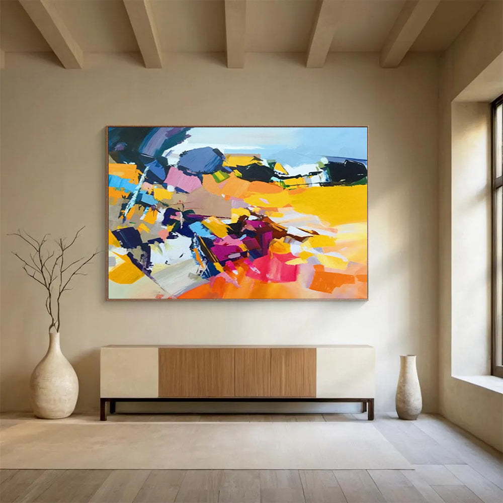 Vibrant Color Block Abstract - Modern Abstract Painting On Canvas DLZ187
