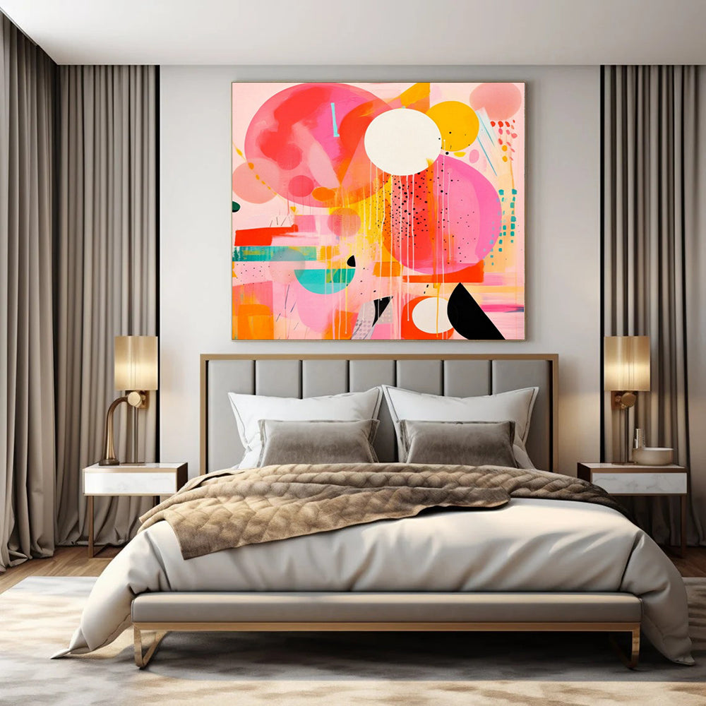 “Playful Colorful Circles” – Geometric Abstract Painting CT1181