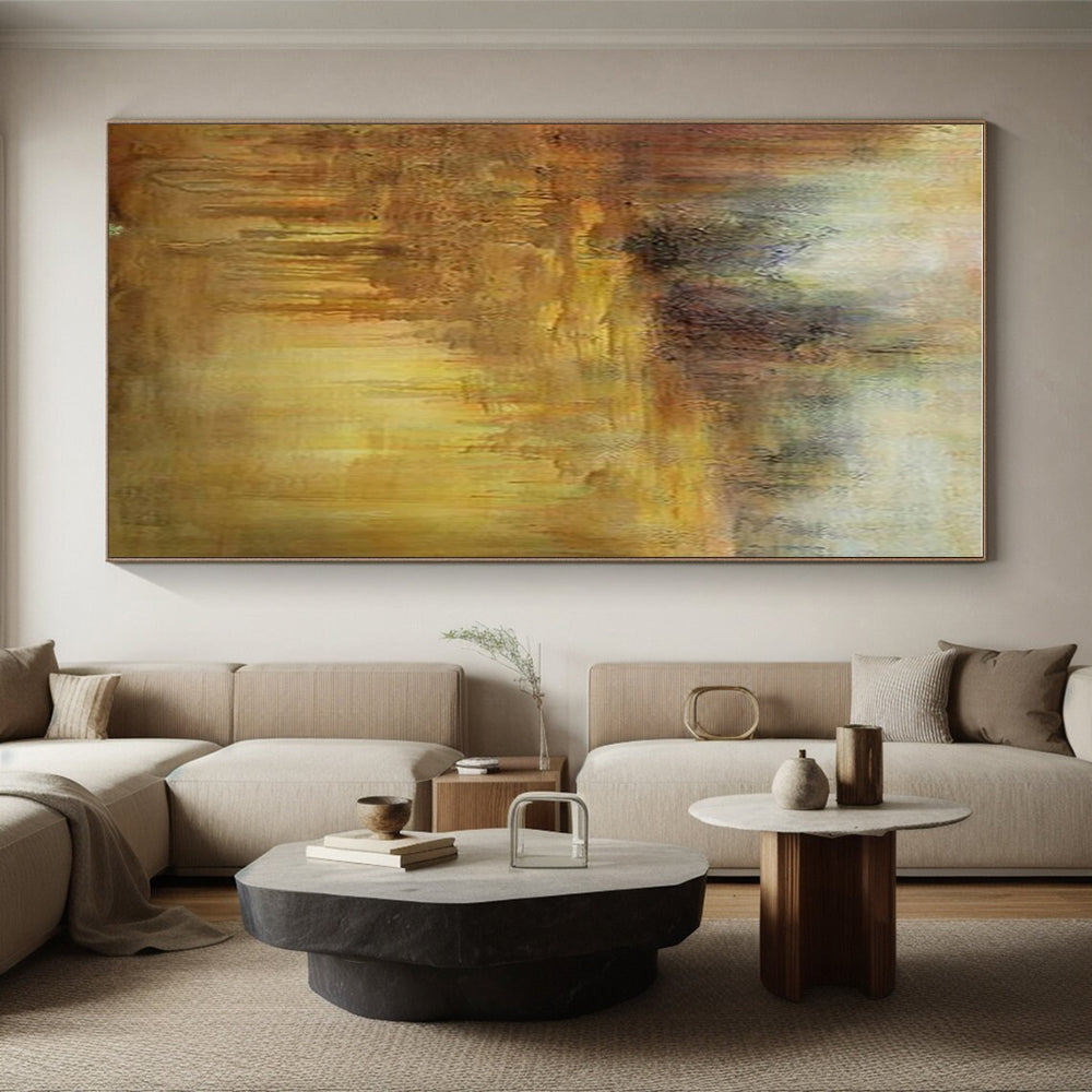 “Warm Earth Tones Landscape” ,Abstract Landscape Oil Painting CT0894