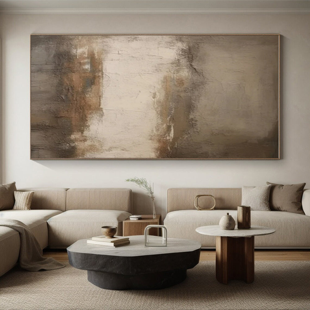 Brown - Beige Weathered Layers, "Aged Elegance" - Abstract Textured Painting CT0712