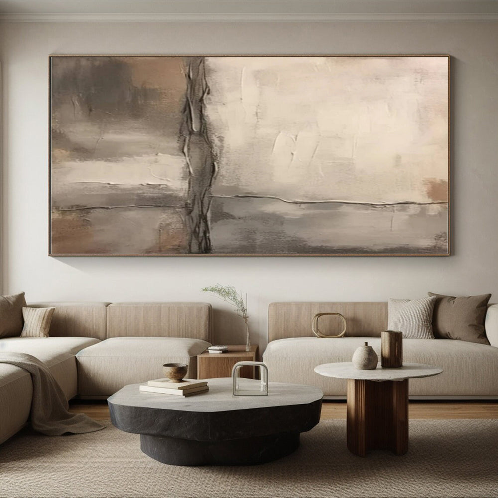 Beige - Gray Textured Blocks, "Subtle Structure" - Abstract Textured Painting CT0711