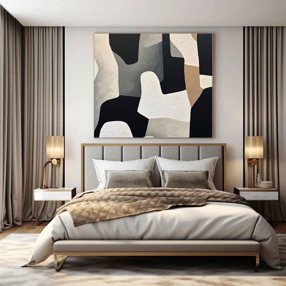 Neutral Geometric Shapes - Abstract Minimalist Acrylic CT1280