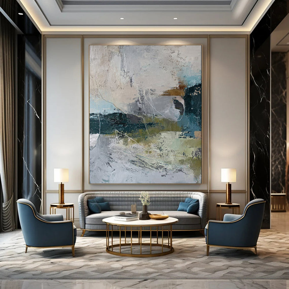 Mixed Color Abstract Layers Modernist Textured Art CT1922