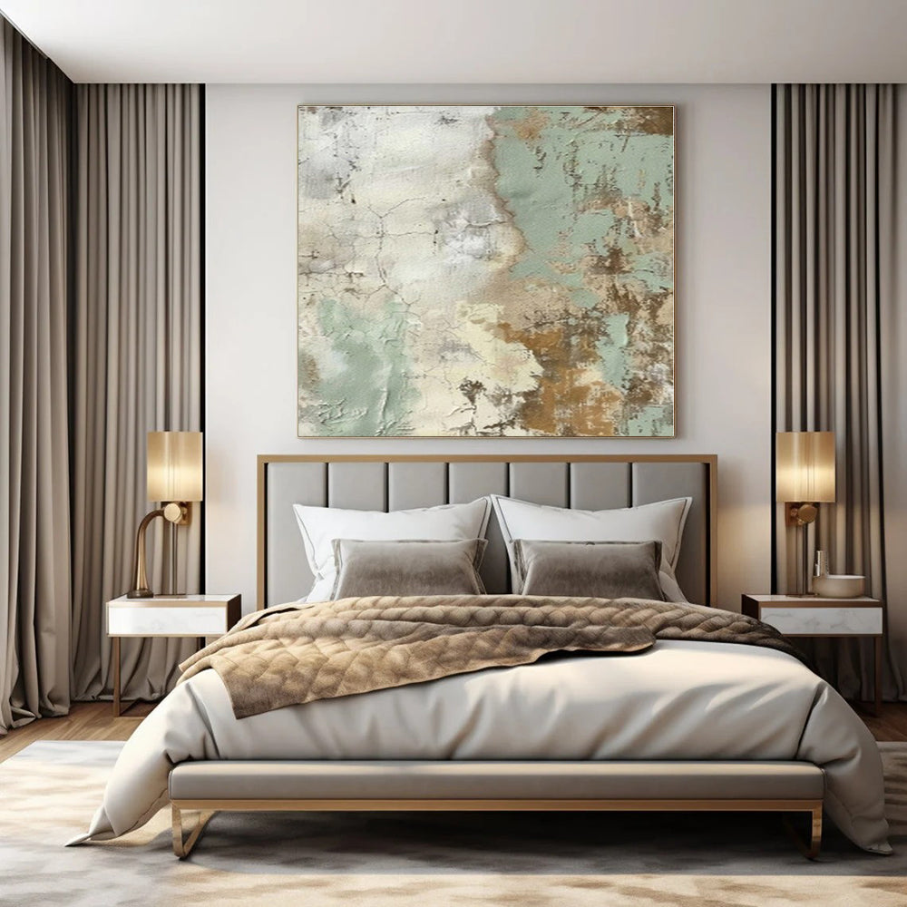 Earthy Textured Patina II - Abstract Impasto Oil CT1268
