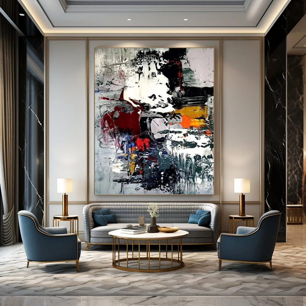 “Colorful, Dynamic Chaos ‘Vibrant Fusion’” - Abstract Impasto Painting On Canvas DTP391
