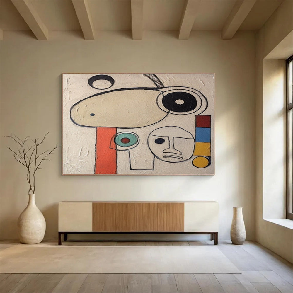 “Colorful, Abstract Faces ‘Whimsical Characters’” - Abstract Figure Painting On Canvas DLZ011