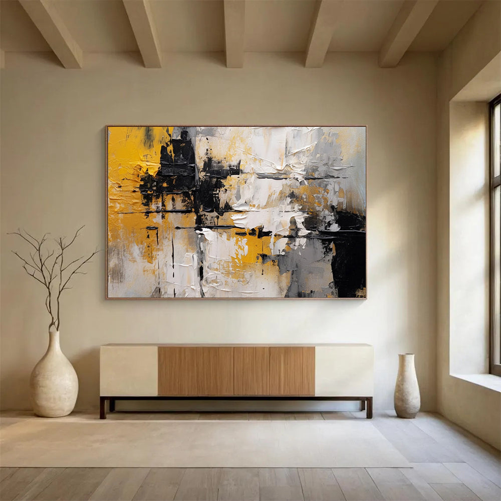 “Bold Color Block Abstraction” Modern Textured Painting On Canvas DLZ085