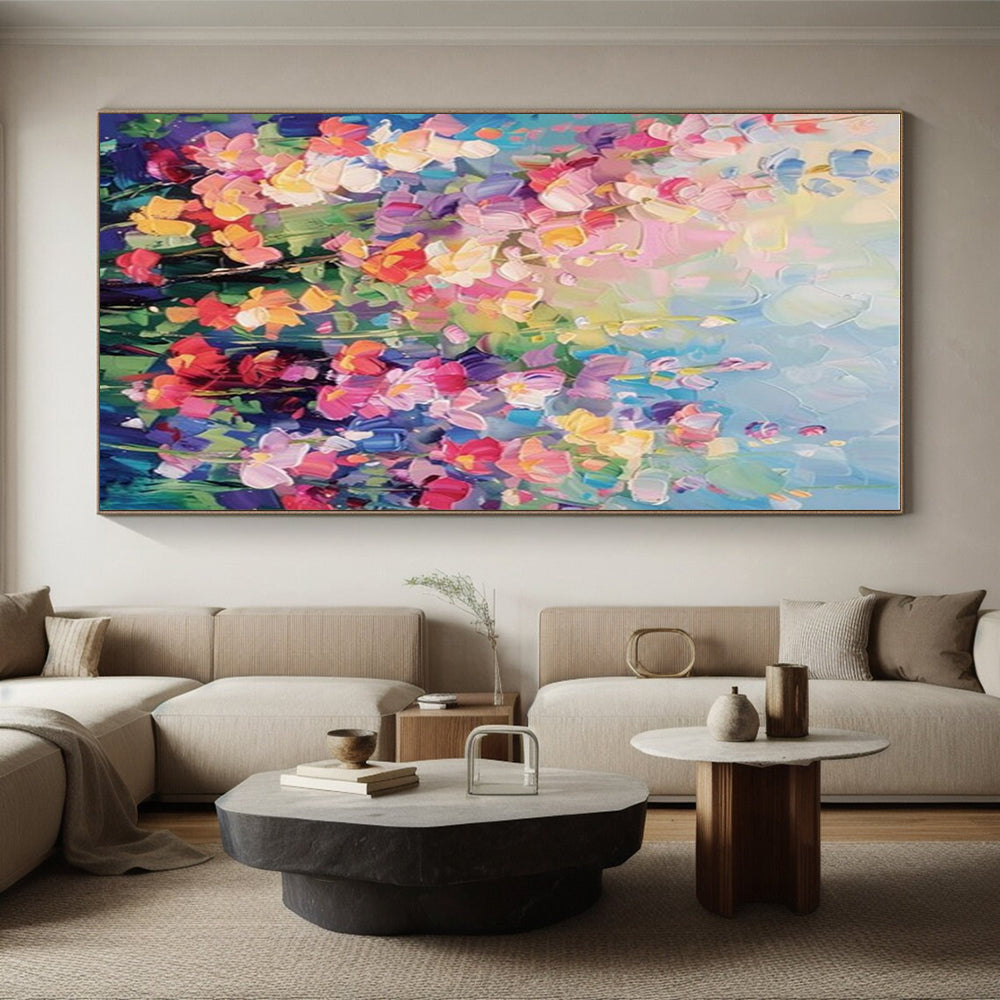“Vibrant Floral Hues, Impasto Flowers” - “Blooming Symphony”,Impasto Oil Painting CT0694