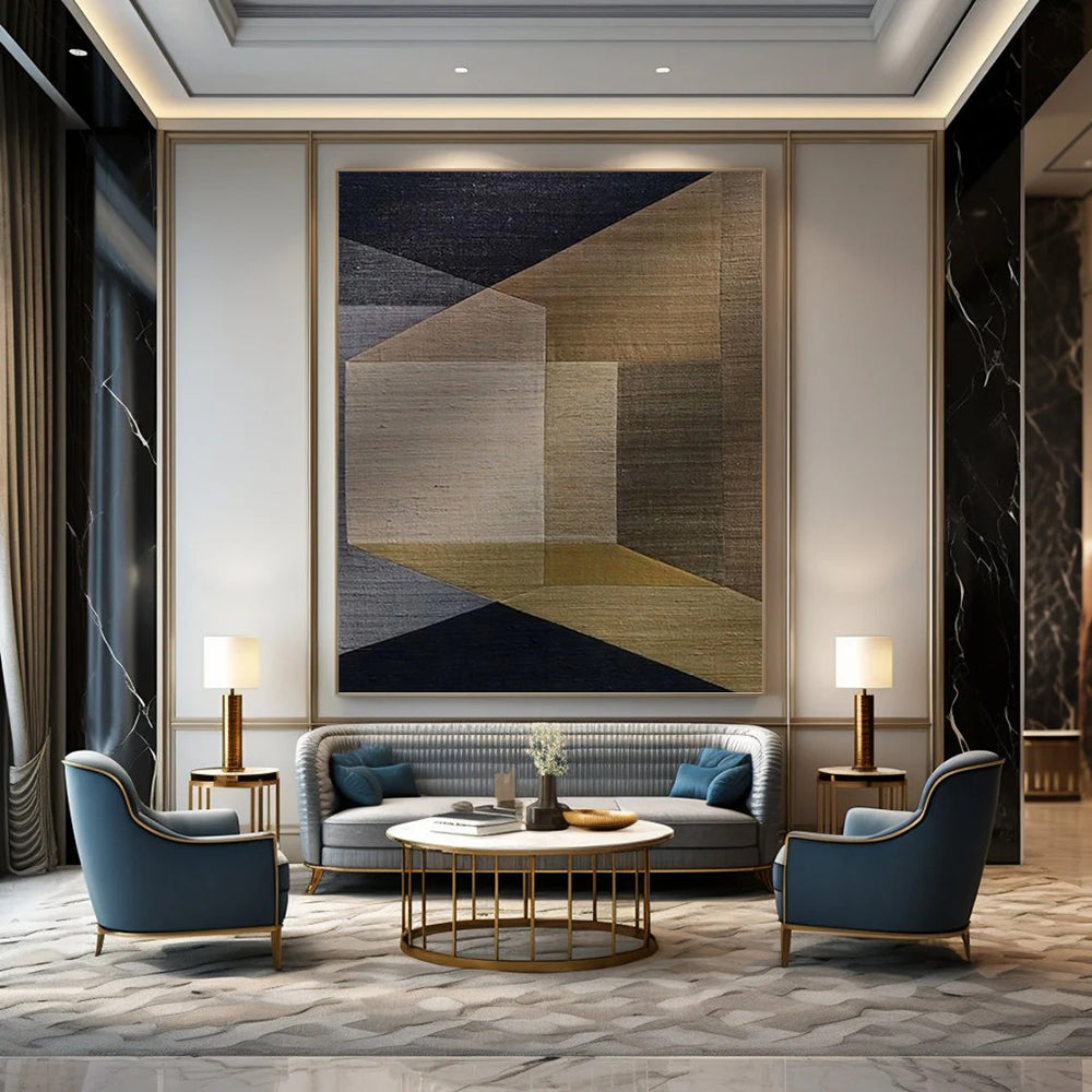 “Brown and Gray Geometric - Architectural Inspirations” Painting On Canvas DKH1134