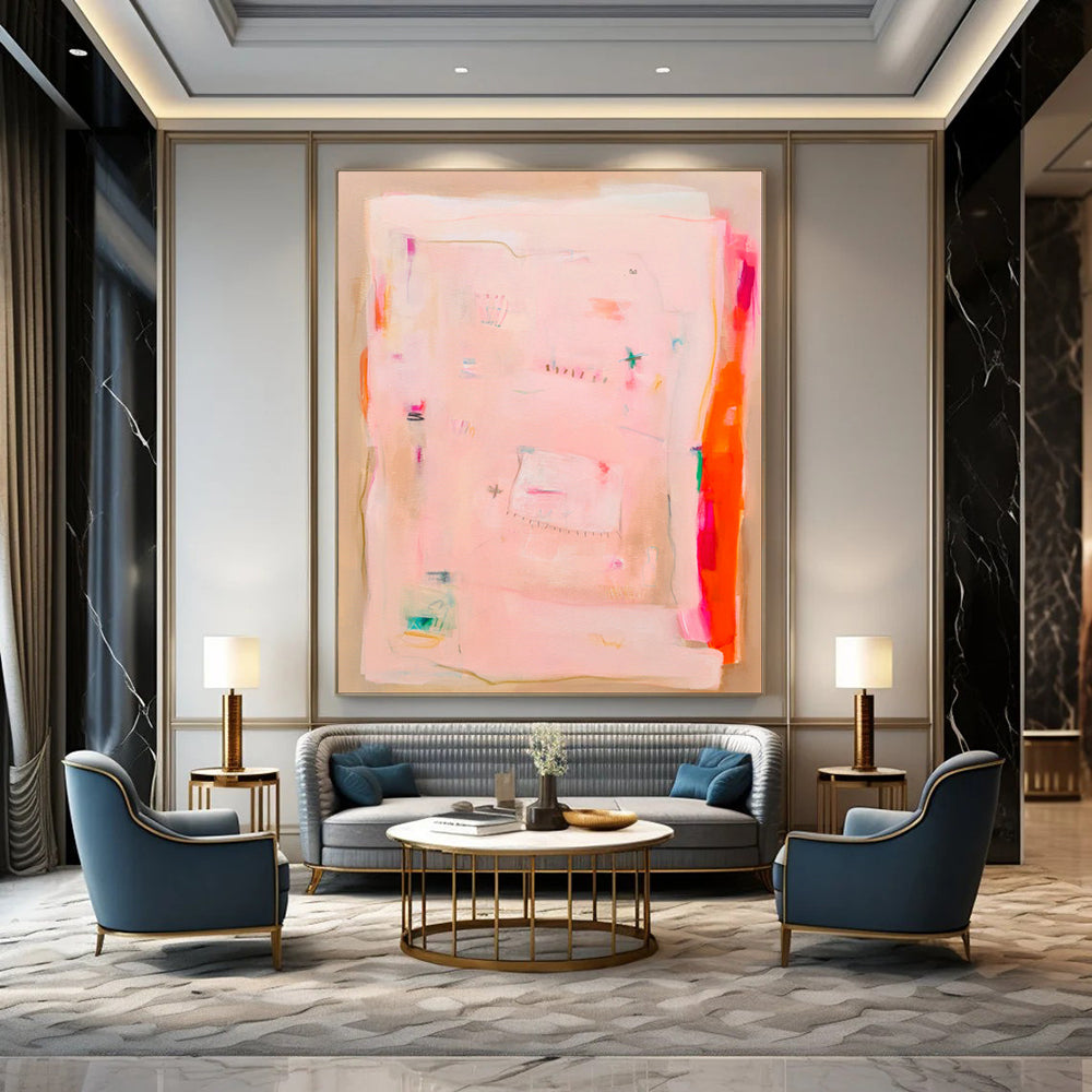 Soft Pinks, Subtle Details - "Blush Whispers" - Abstract Acrylic Painting CT1828