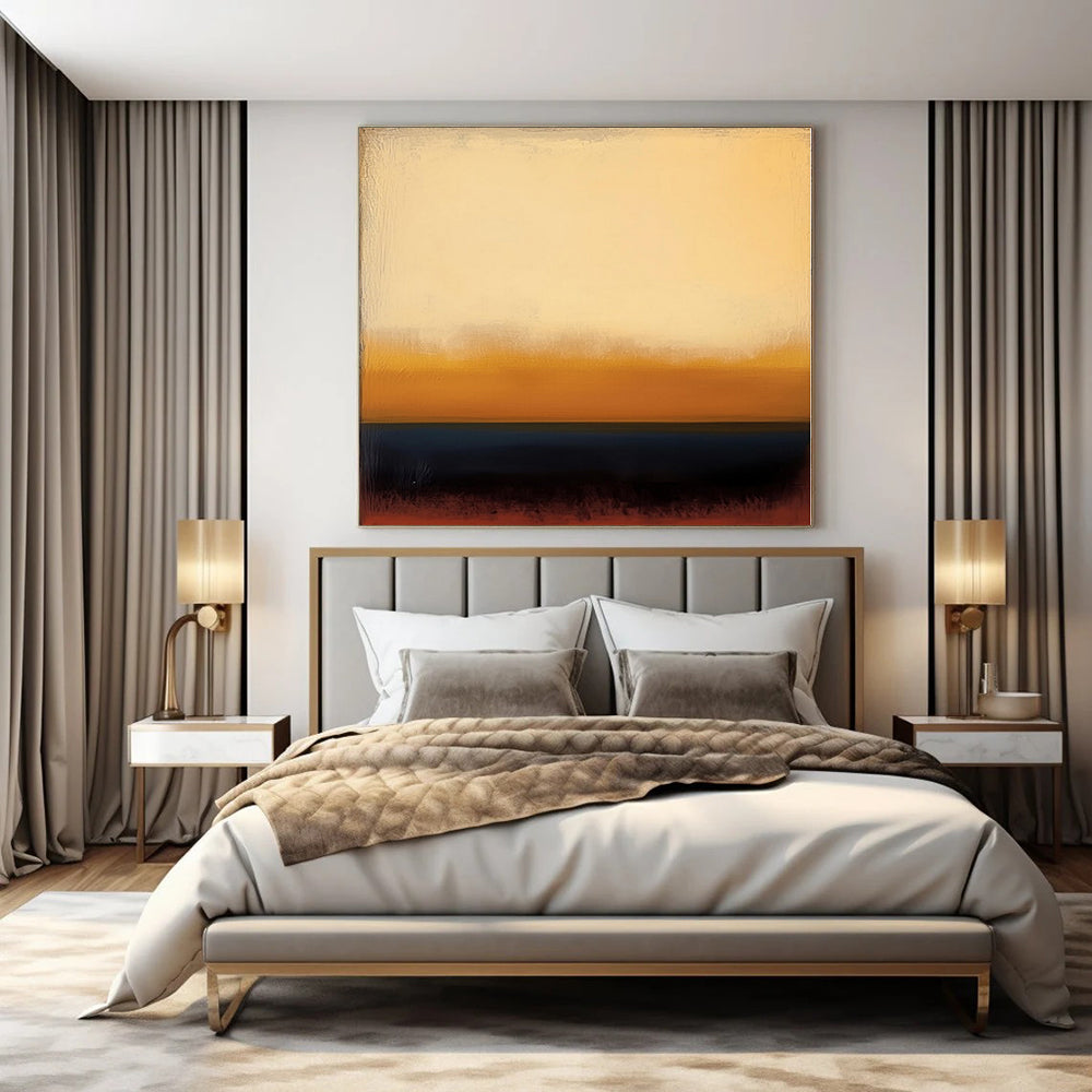 “Warm Gradient (Beige - Orange - Blue)” – Color Field Painting CT1190