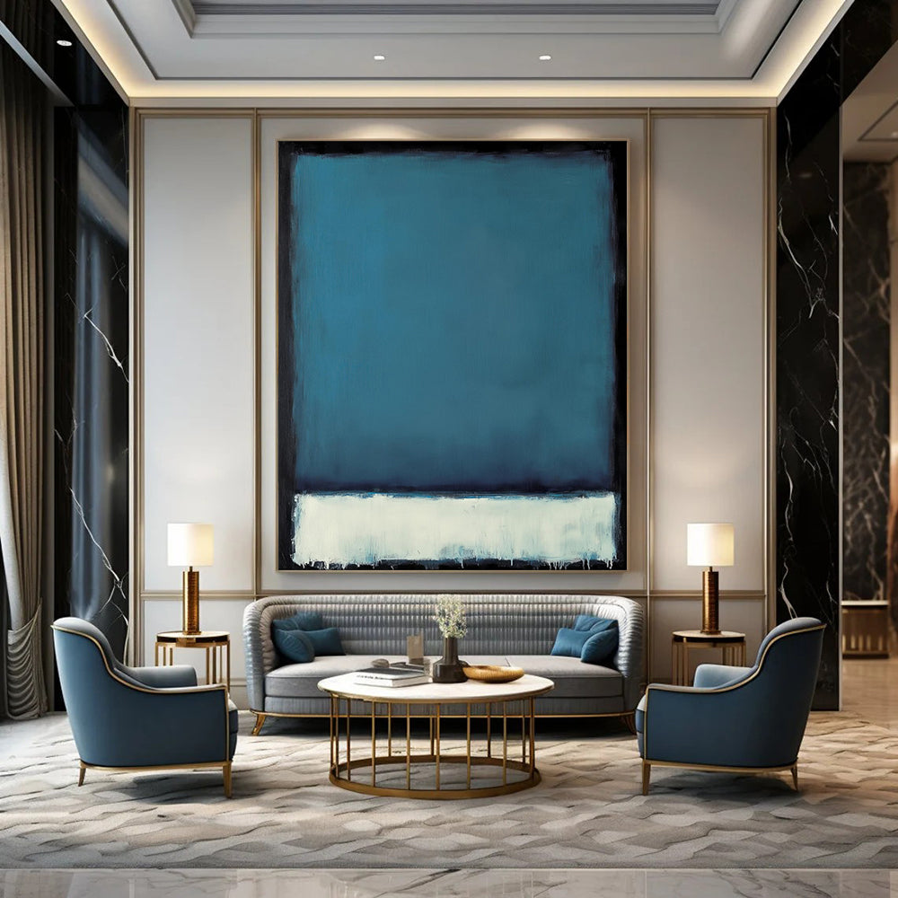 Blue and White Field Minimalist Color Block - Abstract Color - Field Painting CT1953
