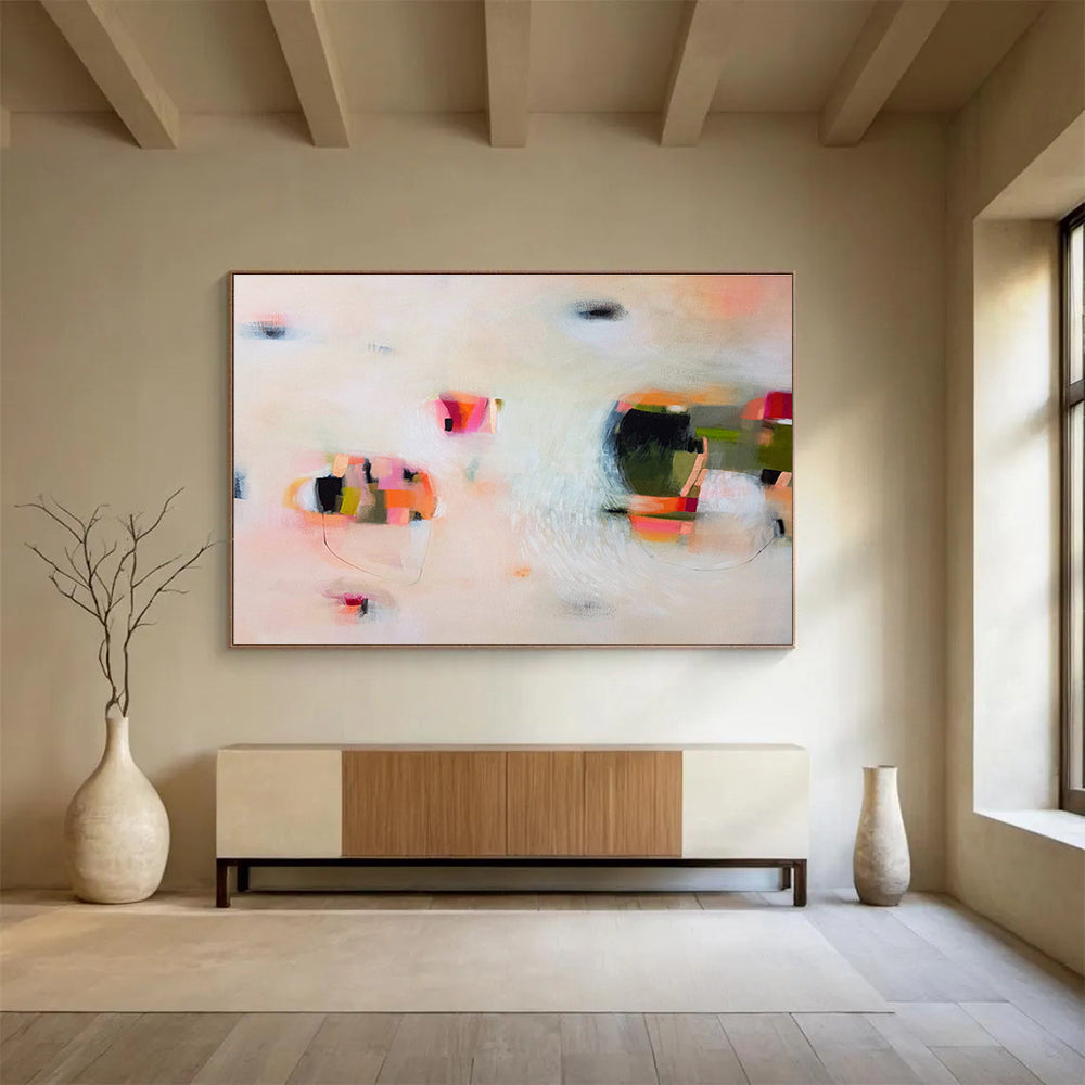 Minimalist Abstract Forms - Muted Colors and Delicate Details Painting On Canvas DKH034