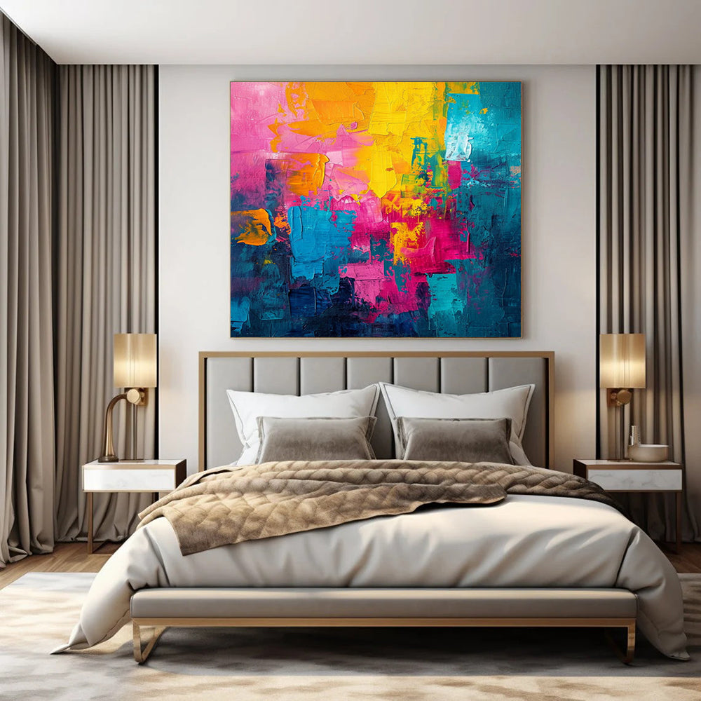 “Vibrant Color - Blocked Carnival” – Abstract Expressionist Painting CT1014