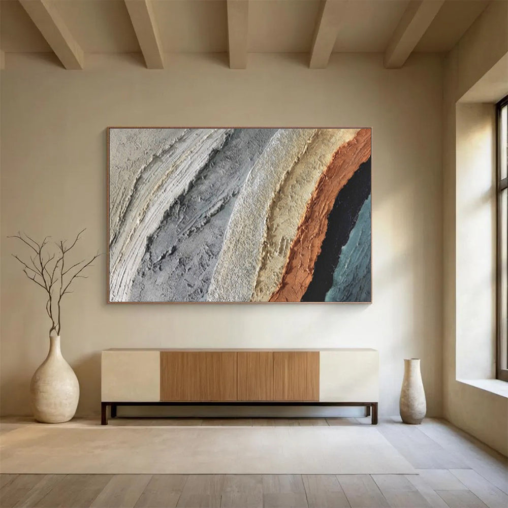 Colorful Textured Layers - Abstract Impasto Painting On Canvas DKH619