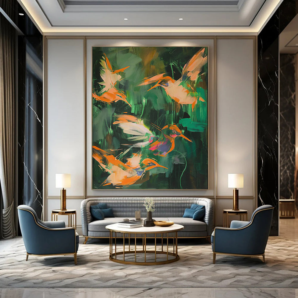 “Colorful Hummingbirds” - Expressive Animal Art CT2026