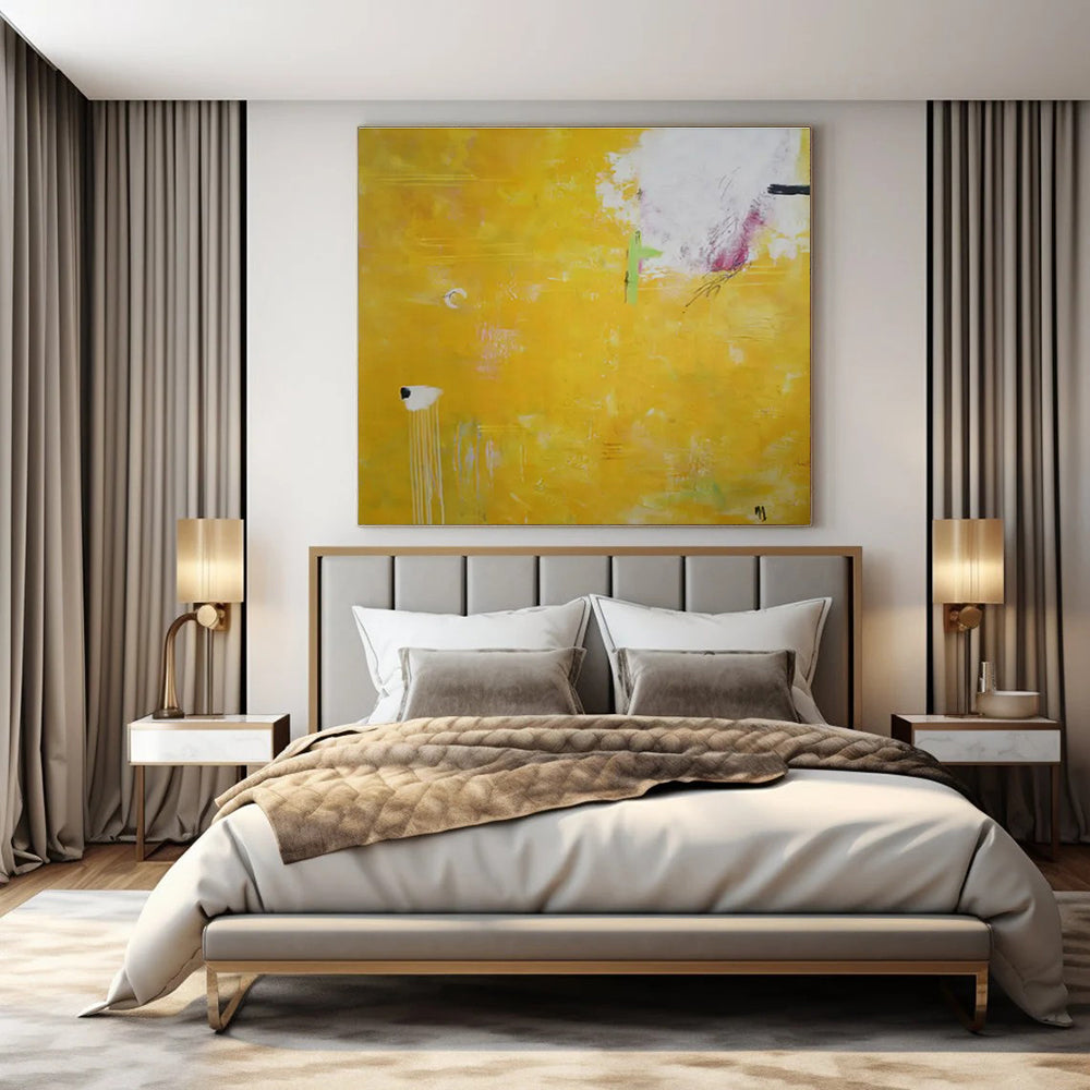 Bright Yellow - Based Abstraction - Color - Field Painting - Style Acrylic Painting CT1407