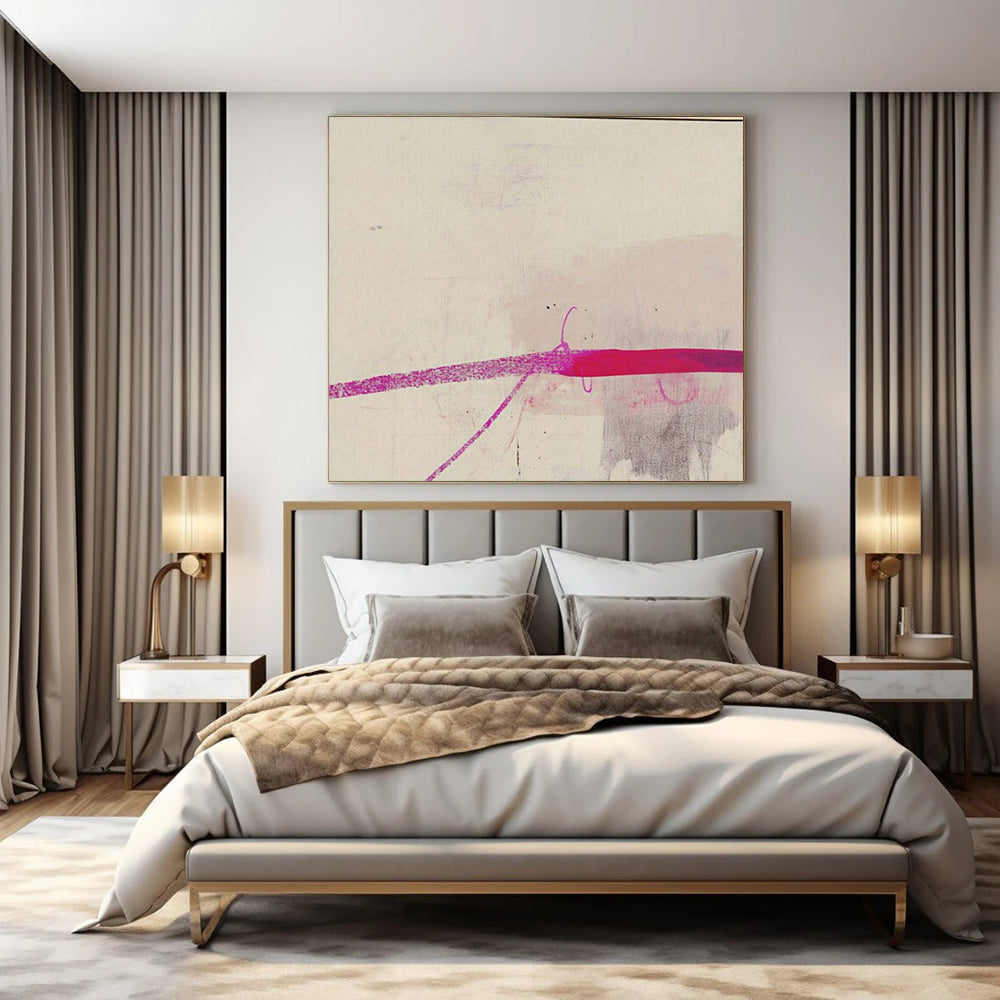 “Pink Line on Light” – Minimalist Abstract Art CT1045