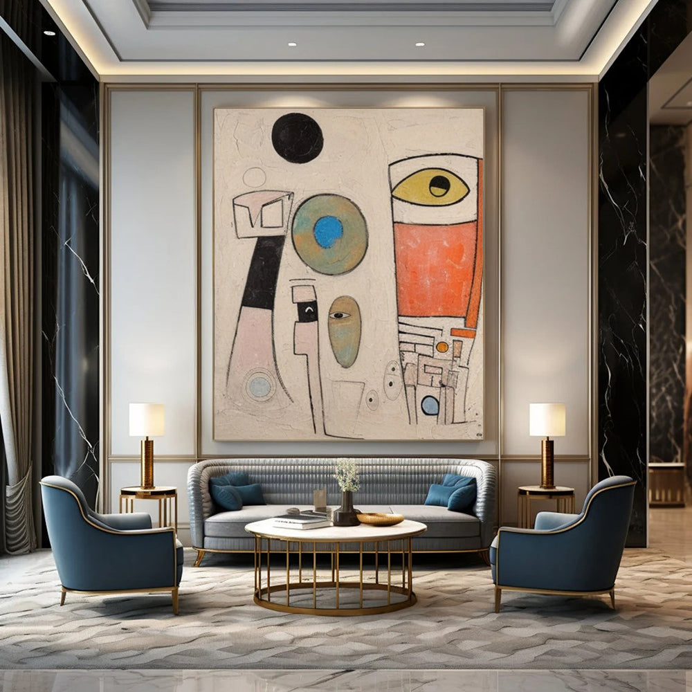 “Colorful Abstract Figures” - Cubist - Inspired Painting On Canvas DTP027