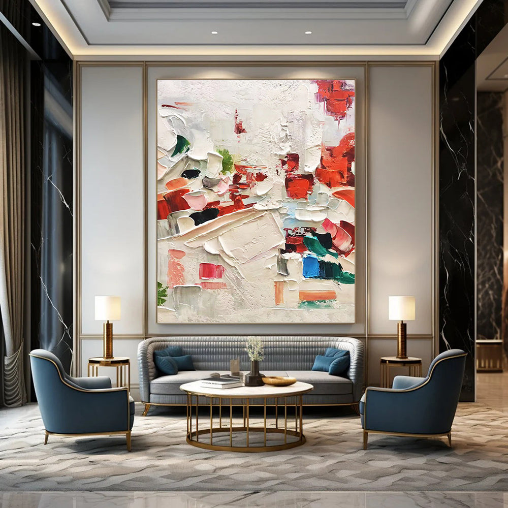 “Colorful Impasto Collage” - Vibrant Textured Abstract Painting DKH1044