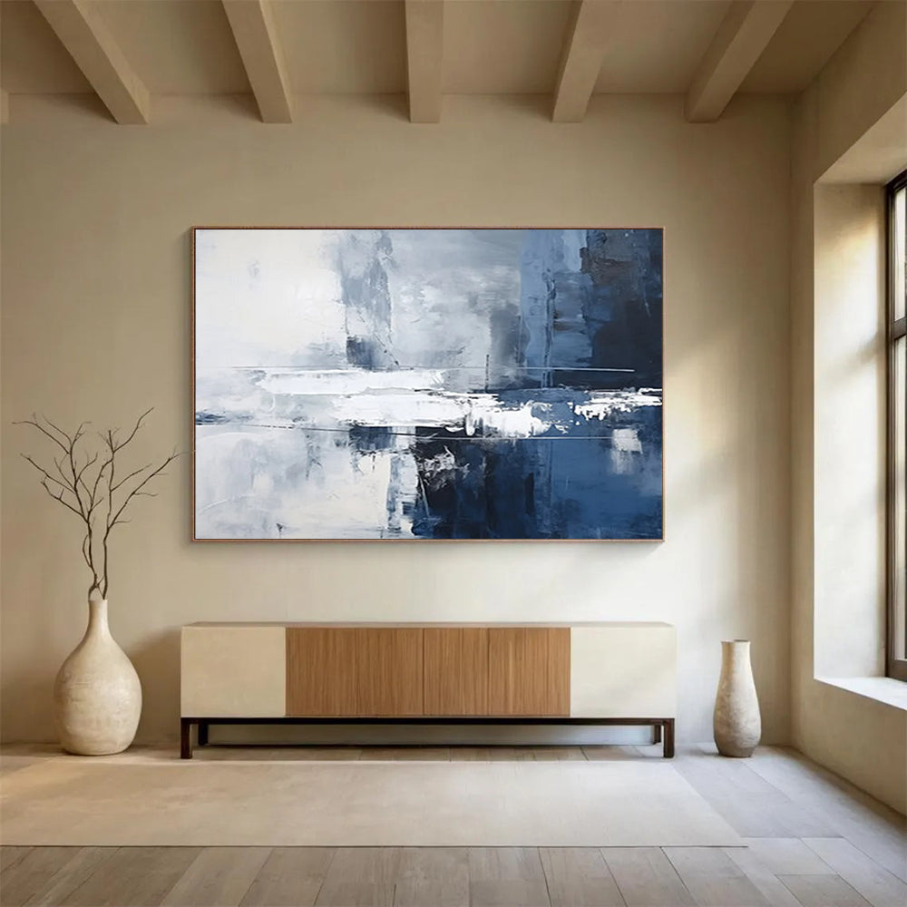 “Cool Tones Abstract Reflection” Abstract Painting On Canvas DLZ103