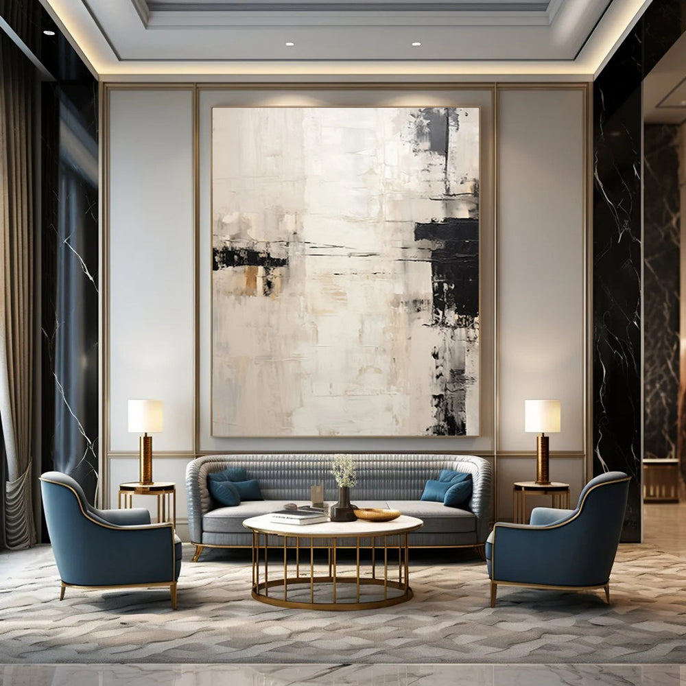 “Neutral Abstract Blocks” - Minimalist Abstract Painting On Canvas DTP131
