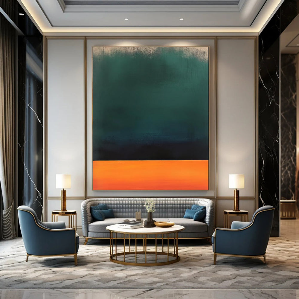 “Green - Black - Orange Gradient” - Color Field Art with a Twist CT1950