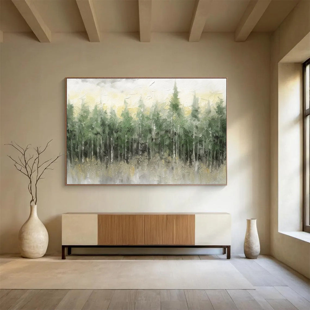 “Misty Green Forest” Landscape Painting On Canvas DLZ065
