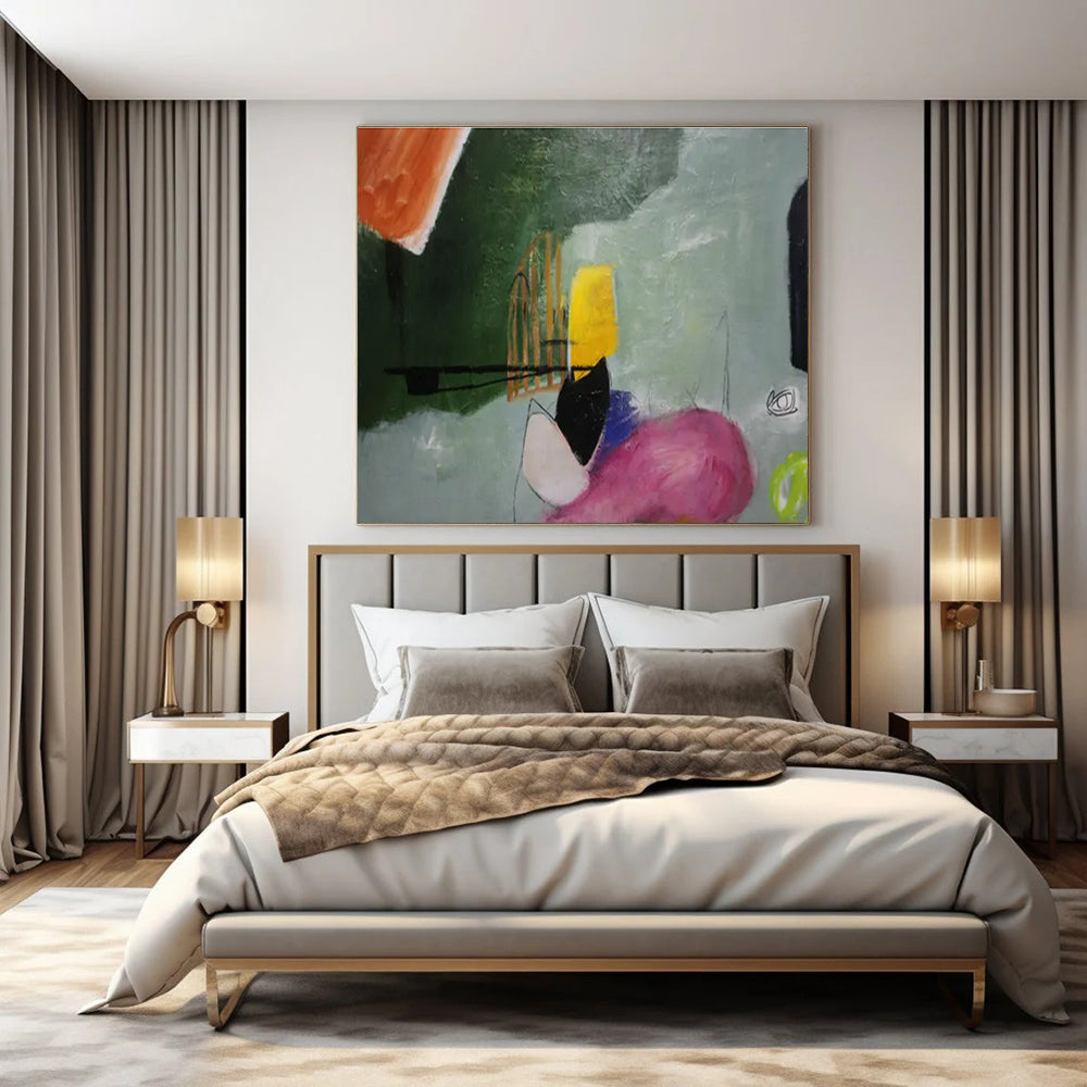 Color - Block Geometric Abstraction - Cubism - Inspired Acrylic Painting CT1405