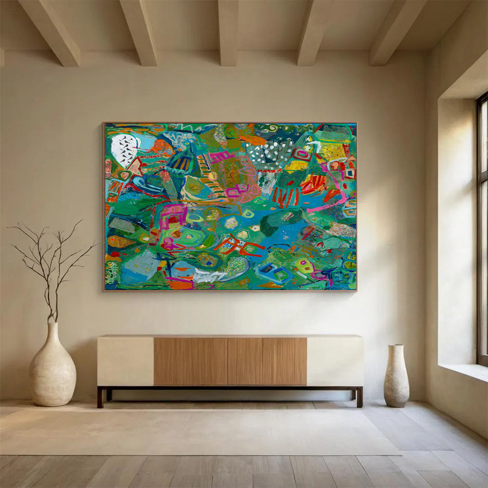 Colorful Abstract Landscape - Abstract Expressionist Painting On Canvas DLZ235