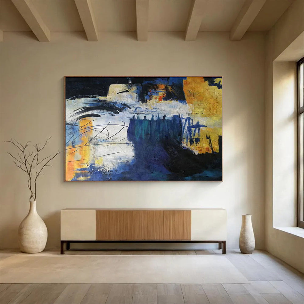 “Abstract Color Blocks” - Bold Abstract Painting On Canvas DKH850