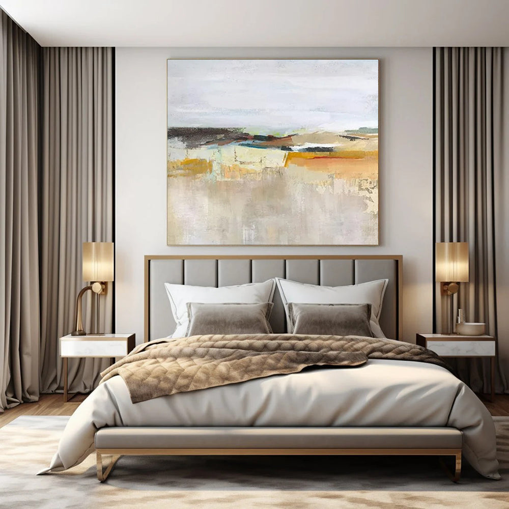 “Soft - Toned Landscape Abstract” ,Abstract Landscape Oil Painting CT0927