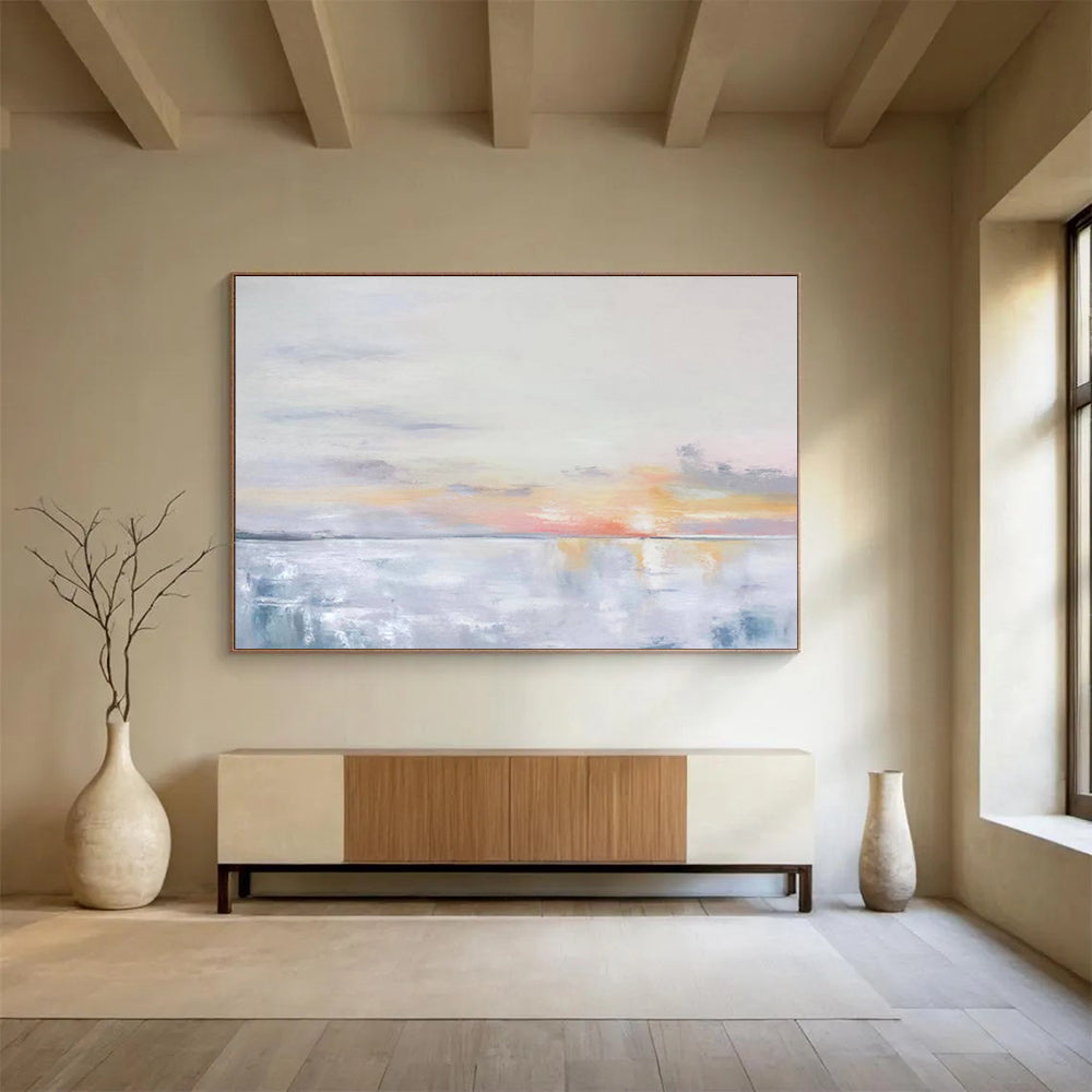 “Subtle Sunset Abstract” Abstract Minimalist Painting On Canvas DKH420