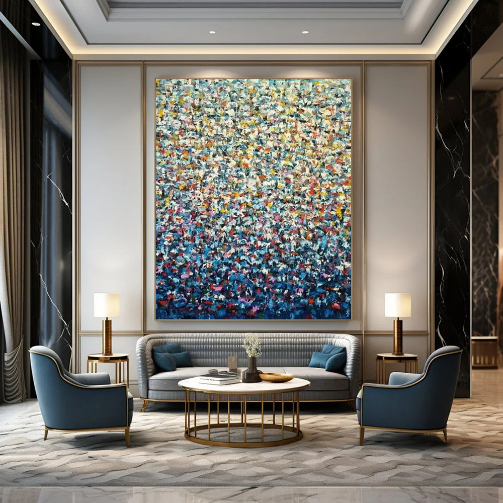 “Colorful Pointillist - Style Abstract” - Abstract Painting On Canvas CT2344