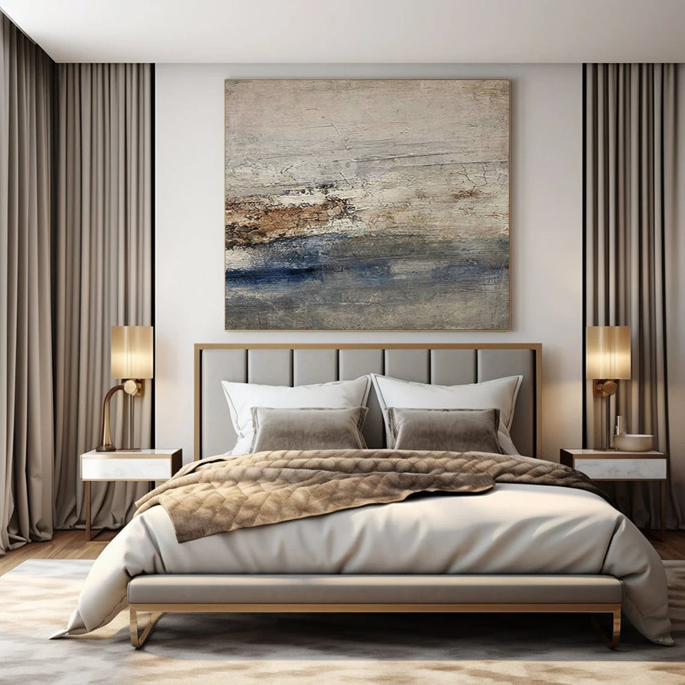 “Gray - Brown & Blue Textured Seascapes” – Abstract Seascape Art CT0976