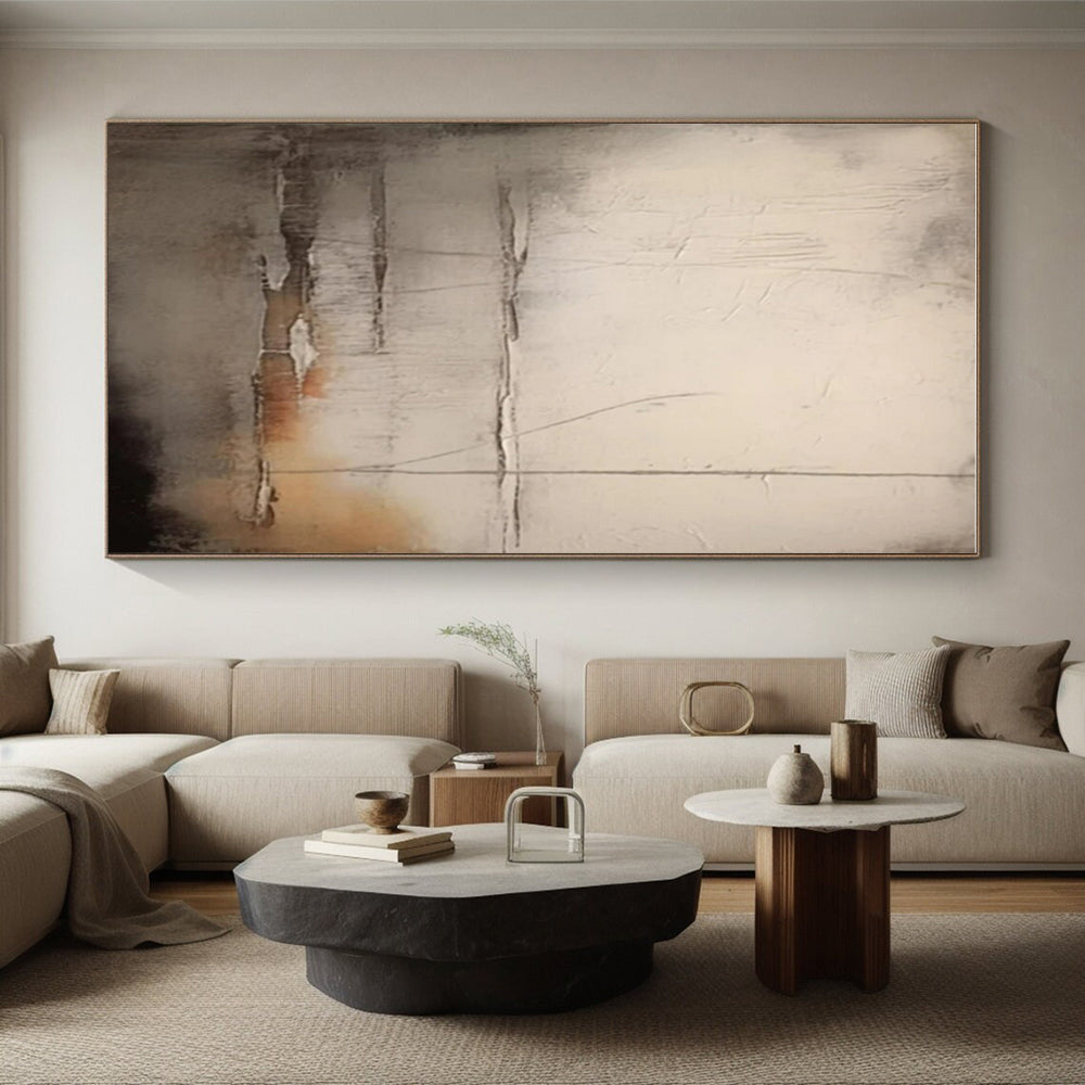 Gray Textured Layers, "Misty Depths" - Textured Abstract Painting CT0709