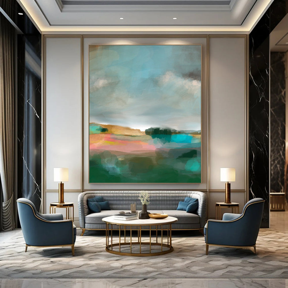 “Colorful Abstract Landscape” - Contemporary Landscape Painting CT2001