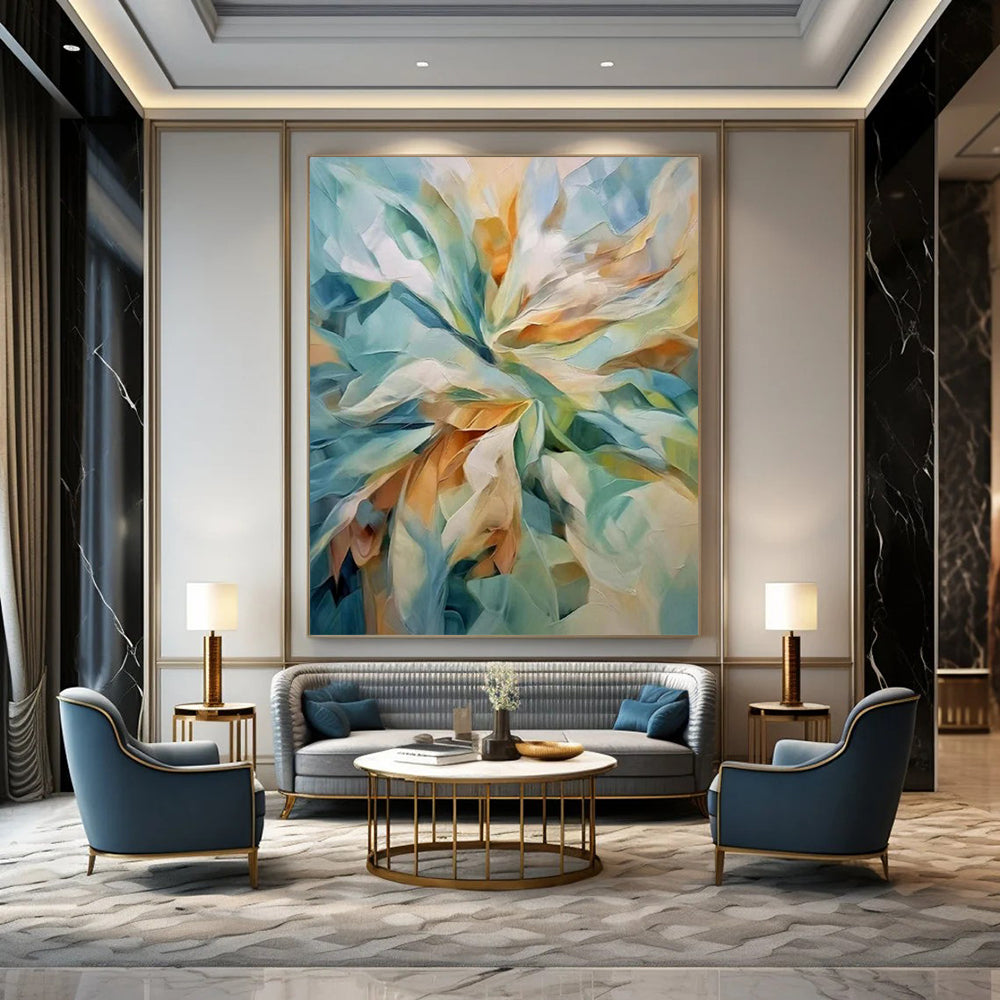Colorful Floral Abstraction - Abstract Flower - Themed Painting On Canvas CT2271