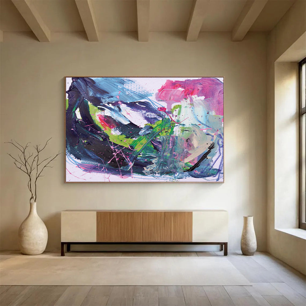 “Vibrant Color Explosion” Abstract Acrylic Painting On Canvas DLZ131
