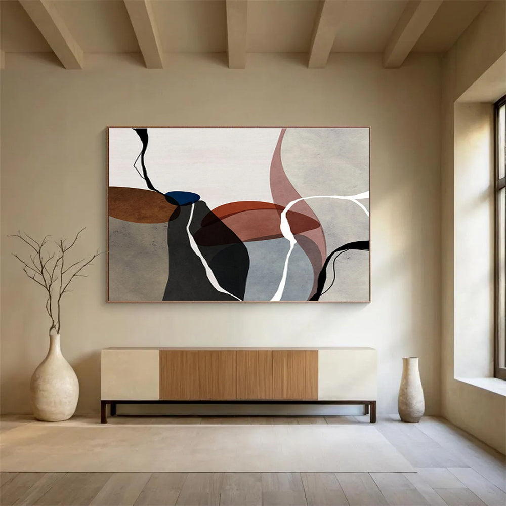 “Organic Shapes: Neutral & Pastel” Abstract Minimalist Painting On Canvas DKH358