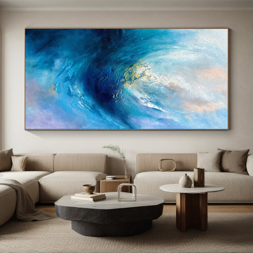 “Blue - Purple Swirling Wave”,Abstract Expressionist Style CT0683