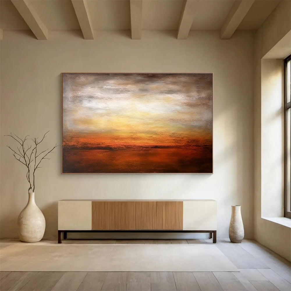 “Warm Sunset Gradient” Abstract Landscape Painting On Canvas DKH343