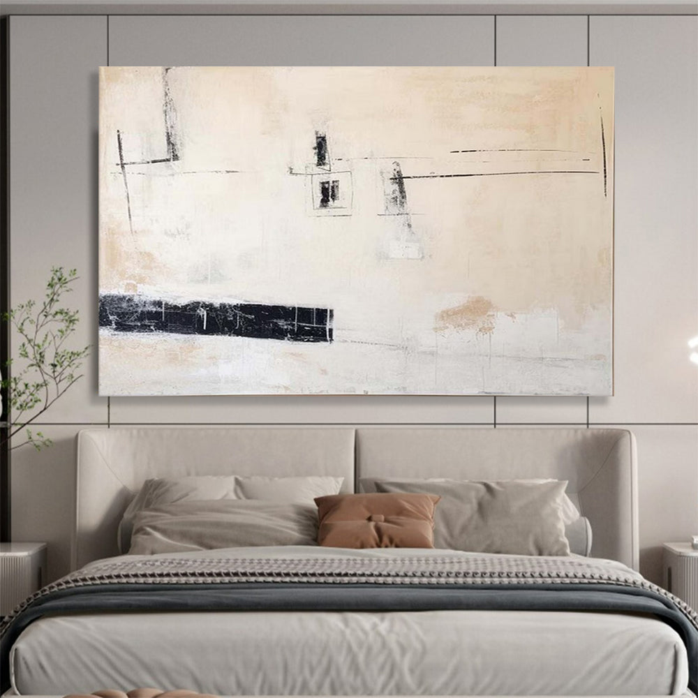 “Minimalist Echoes” - Soft beiges, blacks, whites; sparse, evocative lines and shapes CT1493