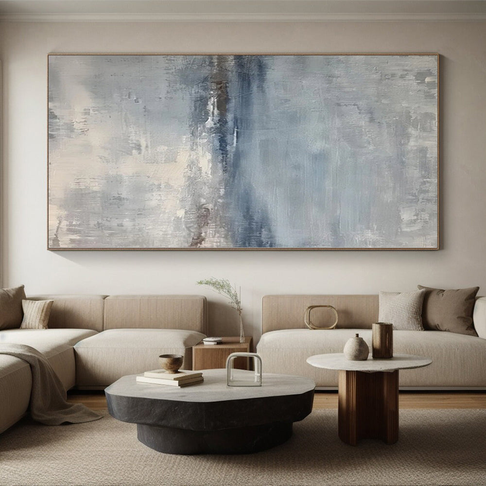 “Gray - Blue Abstract Horizons” Abstract Acrylic Art CT0271