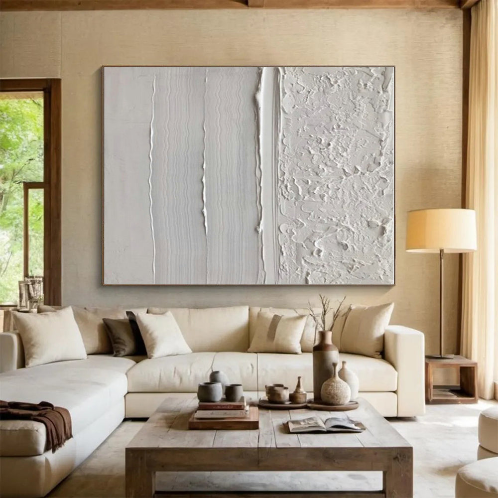 “White Textured Minimalist Art”,Abstract Minimalist Art CT0611