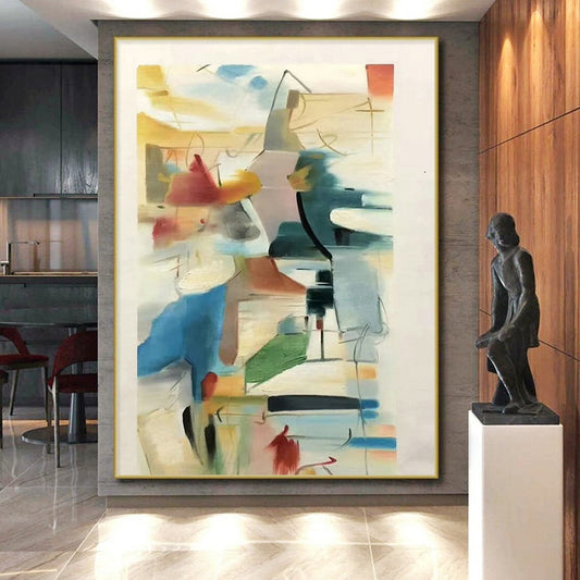 “Colorful Abstract Composition”,Abstract Cubist - Inspired Art CT0609